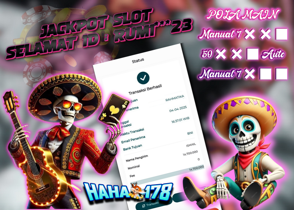 Kemenangan Rp14.700.000 di Wild Bandito PGSoft oleh member rumi***23 di HAHA178