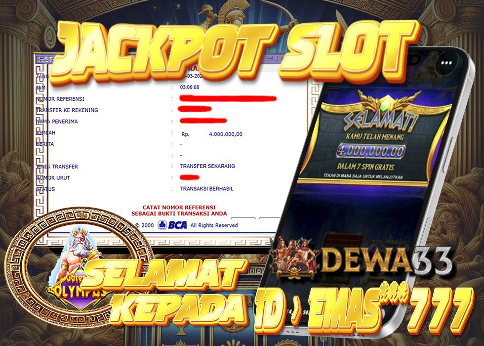 Member EMAS***777 menang Rp4 juta di Gates of Olympus di DEWA33