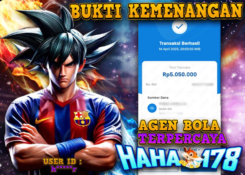 Bukti kemenangan judi bola Rp5.050.000 di situs HAHA178 agen bola terpercaya