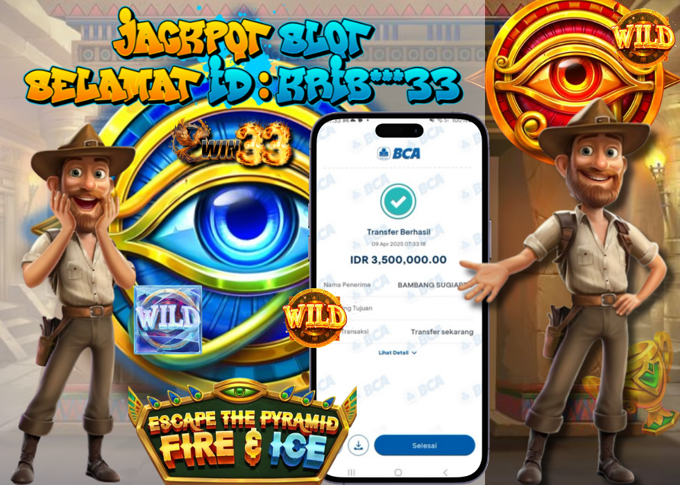 Pemain WIN33 menang Rp3,5 juta dari Escape The Pyramid: Fire & Ice