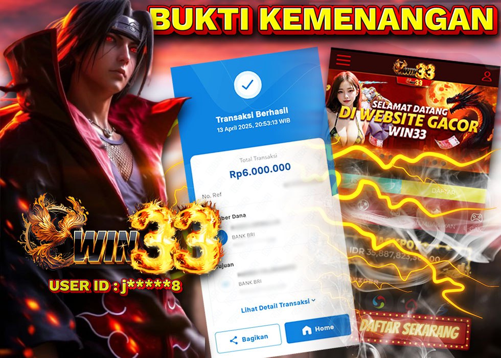 Bukti Penarikan Dana User WIN33 Rp6.000.000